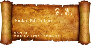 Huska Márton névjegykártya