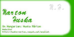 marton huska business card